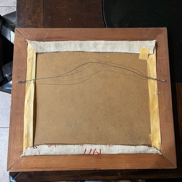 VTG Rooster Liquid Embroidery Woven Linen Pen Art w/Beaded Embellishment - Picture 9 of 12